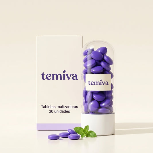 Tabletas Matizadoras Temiva | Neutralizan el tono amarillo de tus dientes